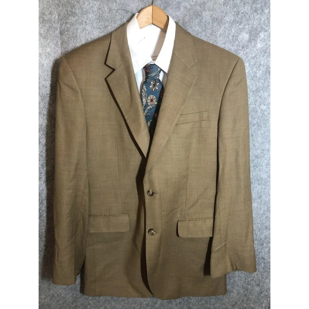 Jos. A. Bank Blazer Mens 41L Brown Wool Sport Coat Jacket Two Button Notch Lapel